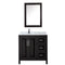 Wyndham Daria 36" Single Bathroom Vanity In Dark Espresso White Carrara Marble Countertop Undermount Square Sink and Medicine Cabinet WCV252536SDECMUNSMED