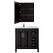 Wyndham Daria 36" Single Bathroom Vanity In Dark Espresso White Carrara Marble Countertop Undermount Square Sink and Medicine Cabinet WCV252536SDECMUNSMED