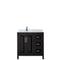 Wyndham Daria 36" Single Bathroom Vanity In Dark Espresso White Carrara Marble Countertop Undermount Square Sink and No Mirror WCV252536SDECMUNSMXX