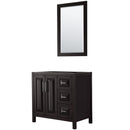 Wyndham Daria 36" Single Bathroom Vanity In Dark Espresso No Countertop No Sink And 24" Mirror WCV252536SDECXSXXM24