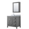 Wyndham Daria 36" Single Bathroom Vanity In Dark Gray White Carrara Marble Countertop Undermount Square Sink And Medicine Cabinet WCV252536SKGCMUNSMED