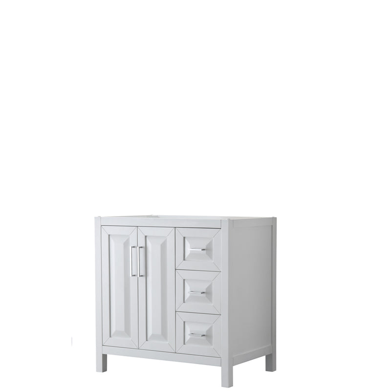 Wyndham Daria 36" Single Bathroom Vanity In White No Countertop No Sink And No Mirror WCV252536SWHCXSXXMXX