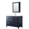 Wyndham Daria 48" Single Bathroom Vanity In Dark Blue Light-Vein Carrara Cultured Marble Countertop Undermount Square Sink And Medicine Cabinet WCV252548SBLC2UNSMED