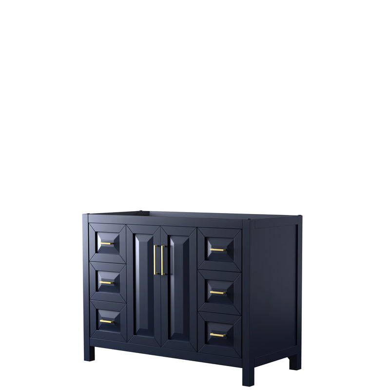 Wyndham Daria 48" Single Bathroom Vanity In Dark Blue No Countertop No Sink And No Mirror WCV252548SBLCXSXXMXX