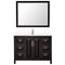 Wyndham Daria 48" Single Bathroom Vanity In Dark Espresso Light-Vein Carrara Cultured Marble Countertop Undermount Square Sink and 46" Mirror WCV252548SDEC2UNSM46