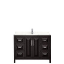 Wyndham Daria 48" Single Bathroom Vanity In Dark Espresso Light-Vein Carrara Cultured Marble Countertop Undermount Square Sink and No Mirror WCV252548SDEC2UNSMXX