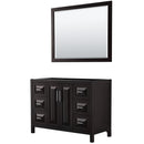 Wyndham Daria 48" Single Bathroom Vanity In Dark Espresso No Countertop No Sink And 46" Mirror WCV252548SDECXSXXM46