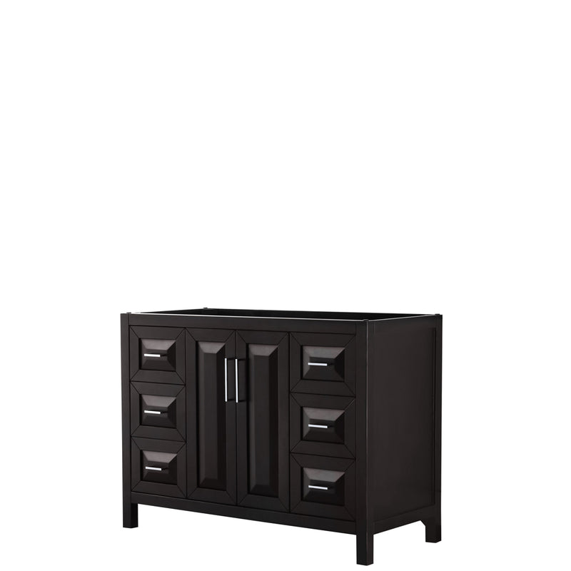 Wyndham Daria 48" Single Bathroom Vanity In Dark Espresso No Countertop No Sink And No Mirror WCV252548SDECXSXXMXX