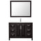 Wyndham Daria 48" Single Bathroom Vanity In Dark Espresso White Cultured Marble Countertop Undermount Square Sink and 46" Mirror WCV252548SDEWCUNSM46