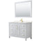 Wyndham Daria 48" Single Bathroom Vanity In White Light-Vein Carrara Cultured Marble Countertop Undermount Square Sink Brushed Gold Trims And 46" Mirror WCV252548SWGC2UNSM46