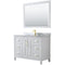 Wyndham Daria 48" Single Bathroom Vanity In White White Carrara Marble Countertop Undermount Square Sink Brushed Gold Trims And 46" Mirror WCV252548SWGCMUNSM46