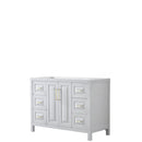 Wyndham Daria 48" Single Bathroom Vanity In White No Countertop No Sink Brushed Gold Trims And No Mirror WCV252548SWGCXSXXMXX