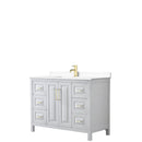 Wyndham Daria 48" Single Bathroom Vanity In White White Cultured Marble Countertop Undermount Square Sink Brushed Gold Trims And No Mirror WCV252548SWGWCUNSMXX