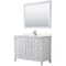 Wyndham Daria 48" Single Bathroom Vanity In White Light-Vein Carrara Cultured Marble Countertop Undermount Square Sink And 46" Mirror WCV252548SWHC2UNSM46