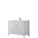 Wyndham Daria 48" Single Bathroom Vanity In White Light-Vein Carrara Cultured Marble Countertop Undermount Square Sink And No Mirror WCV252548SWHC2UNSMXX