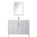 Wyndham Daria 48" Single Bathroom Vanity In White White Cultured Marble Countertop Undermount Square Sink and Medicine Cabinet WCV252548SWHWCUNSMED