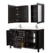 Wyndham Daria 60" Double Bathroom Vanity In Dark Espresso Light-Vein Carrara Cultured Marble Countertop Undermount Square Sinks and Medicine Cabinets WCV252560DDEC2UNSMED