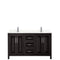 Wyndham Daria 60" Double Bathroom Vanity In Dark Espresso Light-Vein Carrara Cultured Marble Countertop Undermount Square Sinks and No Mirror WCV252560DDEC2UNSMXX