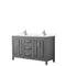 Wyndham Daria 60" Double Bathroom Vanity In Dark Gray Light-Vein Carrara Cultured Marble Countertop Undermount Square Sinks And No Mirror WCV252560DKGC2UNSMXX