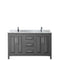 Wyndham Daria 60" Double Bathroom Vanity In Dark Gray White Carrara Marble Countertop Undermount Square Sink and No Mirror WCV252560DKGCMUNSMXX