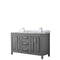 Wyndham Daria 60" Double Bathroom Vanity In Dark Gray White Carrara Marble Countertop Undermount Square Sink And No Mirror WCV252560DKGCMUNSMXX