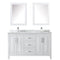 Wyndham Daria 60" Double Bathroom Vanity In White White Carrara Marble Countertop Undermount Square Sink and Medicine Cabinet WCV252560DWHCMUNSMED