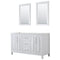 Wyndham Daria 60" Double Bathroom Vanity In White No Countertop No Sink And 24" Mirror WCV252560DWHCXSXXM24