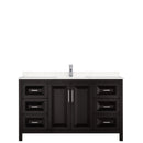 Wyndham Daria 60" Single Bathroom Vanity In Dark Espresso Light-Vein Carrara Cultured Marble Countertop Undermount Square Sink and No Mirror WCV252560SDEC2UNSMXX