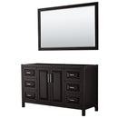 Wyndham Daria 60" Single Bathroom Vanity In Dark Espresso No Countertop No Sink And 58" Mirror WCV252560SDECXSXXM58