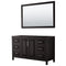 Wyndham Daria 60" Single Bathroom Vanity In Dark Espresso No Countertop No Sink And 58" Mirror WCV252560SDECXSXXM58