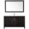 Wyndham Daria 60" Single Bathroom Vanity In Dark Espresso White Cultured Marble Countertop Undermount Square Sink and 58" Mirror WCV252560SDEWCUNSM58