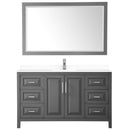 Wyndham Daria 60" Single Bathroom Vanity In Dark Gray White Cultured Marble Countertop Undermount Square Sink and 58" Mirror WCV252560SKGWCUNSM58