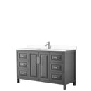 Wyndham Daria 60" Single Bathroom Vanity In Dark Gray White Cultured Marble Countertop Undermount Square Sink And No Mirror WCV252560SKGWCUNSMXX