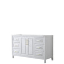 Wyndham Daria 60" Single Bathroom Vanity In White No Countertop No Sink Brushed Gold Trims And No Mirror WCV252560SWGCXSXXMXX