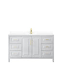 Wyndham Daria 60" Single Bathroom Vanity In White White Cultured Marble Countertop Undermount Square Sink Brushed Gold Trims and No Mirror WCV252560SWGWCUNSMXX