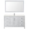 Wyndham Daria 60" Single Bathroom Vanity In White Light-Vein Carrara Cultured Marble Countertop Undermount Square Sink and 58" Mirror WCV252560SWHC2UNSM58