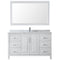 Wyndham Daria 60" Single Bathroom Vanity In White White Carrara Marble Countertop Undermount Square Sink and 58" Mirror WCV252560SWHCMUNSM58