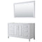 Wyndham Daria 60" Single Bathroom Vanity In White No Countertop No Sink And 58" Mirror WCV252560SWHCXSXXM58