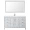 Wyndham Daria 60" Single Bathroom Vanity In White White Cultured Marble Countertop Undermount Square Sink and 58" Mirror WCV252560SWHWCUNSM58