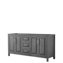 Wyndham Daria 72" Double Bathroom Vanity In Dark Gray No Countertop No Sink And No Mirror WCV252572DKGCXSXXMXX