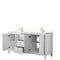 Wyndham Daria 72" Double Bathroom Vanity In White Light-Vein Carrara Cultured Marble Countertop Undermount Square Sinks Brushed Gold Trims and No Mirror WCV252572DWGC2UNSMXX