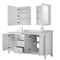 Wyndham Daria 72" Double Bathroom Vanity In White White Carrara Marble Countertop Undermount Square Sinks Brushed Gold Trims and Medicine Cabinets WCV252572DWGCMUNSMED