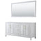 Wyndham Daria 72" Double Bathroom Vanity In White No Countertop No Sink Brushed Gold Trims And 70" Mirror WCV252572DWGCXSXXM70