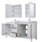 Wyndham Daria 72" Double Bathroom Vanity In White White Carrara Marble Countertop Undermount Square Sink and Medicine Cabinet WCV252572DWHCMUNSMED