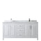 Wyndham Daria 72" Double Bathroom Vanity In White White Carrara Marble Countertop Undermount Square Sink and No Mirror WCV252572DWHCMUNSMXX