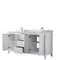 Wyndham Daria 72" Double Bathroom Vanity In White White Carrara Marble Countertop Undermount Square Sink and No Mirror WCV252572DWHCMUNSMXX