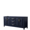 Wyndham Daria 80" Double Bathroom Vanity In Dark Blue No Countertop No Sink And No Mirror WCV252580DBLCXSXXMXX