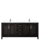 Wyndham Daria 80" Double Bathroom Vanity In Dark Espresso White Cultured Marble Countertop Undermount Square Sinks and No Mirror WCV252580DDEWCUNSMXX