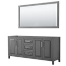 Wyndham Daria 80" Double Bathroom Vanity In Dark Gray No Countertop No Sink And 70" Mirror WCV252580DKGCXSXXM70