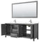 Wyndham Daria 80" Double Bathroom Vanity In Dark Gray White Cultured Marble Countertop Undermount Square Sinks and 70" Mirror WCV252580DKGWCUNSM70